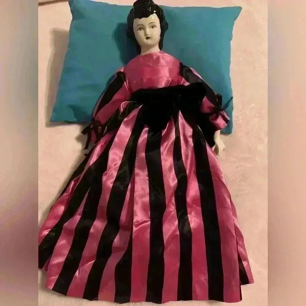 Vintage Porcelain Doll head chest arms hands & legs are porcelain body is cloth